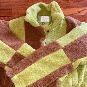 Green and Brown Sherpa Jacket